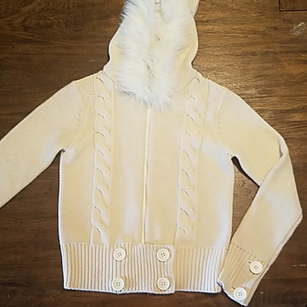 NWOT Anthropologie wool sweater with faux fur
